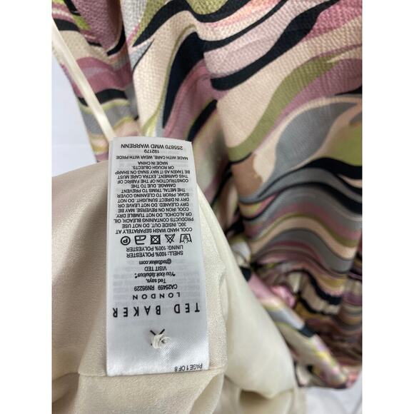 Ted Baker Warrenn Printed Button Through Cami Dress in dusky pink size 00 - Picture 6 of 8